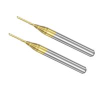 CoCud Fresas de Extremo de Maíz, Diámetro de Corte de 0.8mm, Vástago de 3.175mm 1/8", Carburo de Tungsteno Recubierto de Titanio, Herramientas de Fresado CNC Izquierdas, 2 Pcs