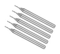 CoCud Fresas de Extremo en Espiral, Vástago de 1/8" 0.8mm x 3mm Carburo Sólido de 2 Flautas para Fresadoras CNC - (Aplicaciones: para Contrachapado Madera Plástico), 5 Piezas