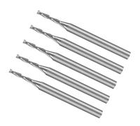 CoCud Fresas de Extremo En Espiral Vástago de 1/8" 1.5mm x 8mm Carburo Sólido de 2 Flautas para Fresadoras CNC - (Uso: para Contrachapado Madera Plástico) 5 Piezas