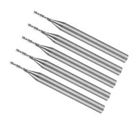 CoCud Fresas de Extremo En Espiral Vástago de 1/8" 1mm x 6mm Carburo Sólido de 2 Flautas para Fresadoras CNC - (Uso: para Contrachapado Madera Plástico) 5 Piezas