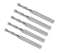 CoCud Fresas de Extremo en Espiral, Vástago de 1/8" 2.5mm x 12mm Carburo Sólido de 2 Flautas para Fresadoras CNC - (Aplicaciones: para Contrachapado Madera Plástico), 5 Piezas