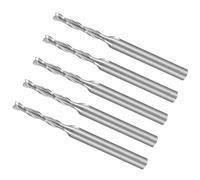 CoCud Fresas de Extremo En Espiral Vástago de 1/8" 2mm x 12mm Carburo Sólido de 2 Flautas para Fresadoras CNC - (Uso: para Contrachapado Madera Plástico) 5 Piezas