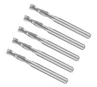 CoCud Fresas de Extremo En Espiral Vástago de 1/8" 3mm x 12mm Carburo Sólido de 2 Flautas para Fresadoras CNC - (Uso: para Contrachapado Madera Plástico) 5 Piezas