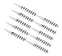 CoCud Grabado CNC Router Bits, 0.5 mm (0.02") Ancho de punta 20 grados Ángulo 1/8" vástago de carburo sólido 2 flautas V Groove Carving Bits - (Aplicaciones: para madera acrílico plástico), 10 piezas