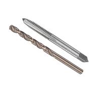 CoCud Juego de brocas y roscas, 1/4-20 UNC 2B Rosca de grifo de 5,1 mm de diámetro de taladro, llave de tornillo de máquina y kit de herramientas de broca helicoidal - (Aplicaciones: para reparación