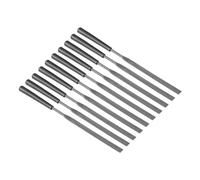 CoCud Lima de Aguja Plana, Tamaño de Vástago 0.12", Longitud Total de 5.5", Limas de Acero con Mango Antideslizante - (Aplicaciones: para Talleres), 10 Piezas
