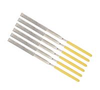 CoCud Lima de Aguja Recubierta de Diamante Vástago de 3mm Longitud de 140mm Herramienta de Afilado Con Lima Plana de Diamante para Metal Vidrio Piedra 6 Piezas