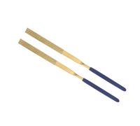 CoCud Lima de Aguja Recubierta de Diamante Vástago de 3mm, Longitud de 140mm Herramienta de Afilado de Limas Planas Recubiertas de Titanio para Metal, Vidrio, Piedra, 2 Piezas