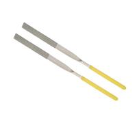 CoCud Lima de Aguja Recubierta de Diamante Vástago de 4mm, Longitud de 160mm Herramienta de Afilado con Lima Plana de Diamante para Metal, Vidrio, Piedra, 2 Piezas
