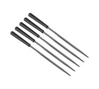 CoCud Lima de Aguja Triangular, Tamaño de Vástago de 0.12", Longitud Total de 5.5", Limas de Acero con Mango Antideslizante - (Aplicaciones: para Talleres), 5 Piezas