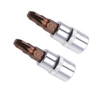 CoCud Llave de Vaso de Impacto PZ3 de 1/4" de Unidad de Acero S2 Cr-V Power Screwdriver Bits Socket - (Aplicaciones: para Fijar Tornillos de Maquinaria de Automóviles), 2 Piezas