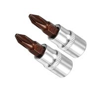 CoCud Llave de Vaso Phillips Punta Ph2 Métrica de 1/4" de Unidad Y 1.5" de Longitud Acero de Aleación S2 Tratado Térmicamente Cr-V - (Aplicaciones: para Sujetadores) 2 Piezas