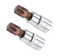CoCud Llave de Vaso Torx, 3/8" Drive x T55 Acero S2 Cr-V Torx Star Socket Impact Bit Destornillador Sockets Adaptador - (Aplicaciones: para el Apriete de Tornillos), 2 Piezas