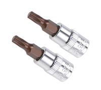 CoCud Llave de Vaso Torx Punta Métrica T20 de 1/4" de Unidad Y 1.5" de Longitud Acero de Aleación S2 Tratado Térmicamente Cr-V - (Aplicaciones: para Sujetadores) 2 Piezas
