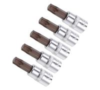 CoCud Llave de Vaso Torx Punta Métrica T40 de 1/4" Accionamiento de 1.5" Largo Vaso de Acero de Aleación S2 Tratado Térmicamente Cr-V - (Aplicaciones: para Sujetador) 5 Piezas