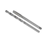 CoCud Macho y Taladro Juego, M8 x 1.25 Rosca 100mm Longitud Macho 8mm Diámetro, Métrico Extra Largo Máquina Rosca Macho y Helicoidal Taladro Kit para Roscado, 1 Juego