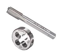 CoCud Macho y Troquel Juego, M10 x 0.5 Rosca, Métrica Alta Velocidad Acero Máquina Rosca Macho y Redondo Troquel Herramienta Kit - (Aplicaciones: para Roscado Reparación), 1 Juego