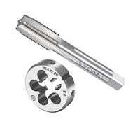 CoCud Macho y Troquel Juego, M14 x 1.25 Rosca, Métrica Alta Velocidad Acero Máquina Rosca Macho y Redondo Troquel Herramienta Kit - (Aplicaciones: para Roscado Reparación), 1 Juego