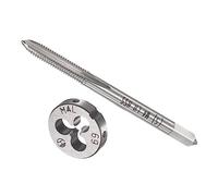 CoCud Macho y Troquel Juego, M4 x 0.7 Rosca, Izquierda Mano Métrica Alta Velocidad Acero Máquina Rosca Macho y Redondo Troquel Herramienta Kit para Roscado Reparación, 1 Juego