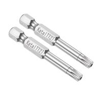 CoCud MagnéticoEstrella 7 Punto Barrenas Tt27 Cabeza 1/4" Vástago Hexagonal 2" Longitud Acero S2 5 Point Manipulación a Prueba Punta Torx Destornillador Barrenas 2Uds