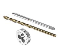 CoCud Métrico Macho y Troquel y Taladro Juego, M3 x 0.5 Macho y Troquel Rosca 2.5mm Diámetro, Izquierda Mano Máquina Rosca Macho Herramienta Kit para Roscado Reparación