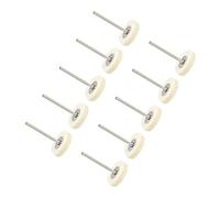 CoCud Mini Ruedas Fieltro Lana para Pulir en BolaDiámetro 25 mm Grosor 5.5 mm Vástago 2.35 mm Redondas Color Blanco Kit Pulido (para Herramienta Rotativa) 10Uds
