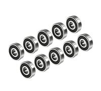 CoCud Profundo Ranura Rodamientos de Bolas, 6200-2RS Modelo 10 mm x 30 mm Diámetro 9 mm Grosor, Cromo Acero Sellos Dobles Cojinetes - (para Maquinaria y Equipo), 10 Uds
