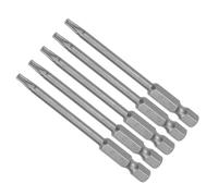 CoCud Punta de Destornillador de Cabeza Torx T15, 3" de Largo, Vástago Hexagonal de 1/4 de Pulgada, acero S2, Imantada - (Aplicaciones: para Trabajos de Reparación), 5 Piezas