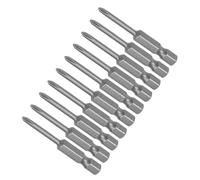 CoCud Puntas Destornillador Phillips en Cruzón Ph0 50mm Largo con Vástago Hexagonal 1/4" Acero S2 Y Imantado Barrena Phillips para Taladros Impacto Eléctricos Juego de 10 Uds