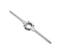 CoCud Troquel Llave, Ajuste M12-M14 / 24mm-38mm (OD) Redondo Troqueleado Cromo Enchapado Ajustable Llave Mango Soporte - (Aplicaciones: para Máquina Rosca Reparación), 1 Unidad