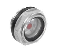 CoCud Visor de Nivel de Aceite para Compresor de Aire, | Rosca Macho G1/2 | Ventana de Vidrio Indicador de Nivel de Aceite con Cabeza Hexagonal de Aluminio, 1 Pieza