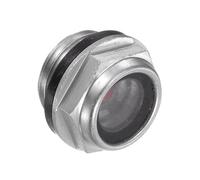 CoCud Visor de Nivel de Aceite para Compresor de Aire, | Rosca Macho M16x1.5mm | Indicador de Nivel de Líquido de Vidrio Hexagonal de Aluminio, 1 Pieza