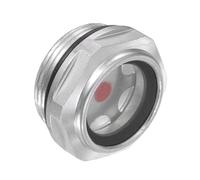 CoCud Visor de Nivel de Aceite para Compresor de Aire, | Rosca Macho M30x1.5mm | Indicador de Nivel de Líquido de Vidrio Hexagonal de Aluminio, 1 Pieza
