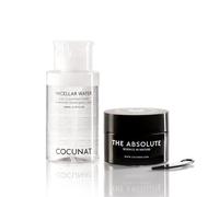 COCUNAT Agua Micelar + The Absolute Piel Hidratada para Todo Tipo de Pieles | Pack agua micelar desmaquillante y crema antiedad regeneradora. Reduce arrugas e hidrata con ácido hialurónico.