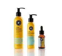 COCUNAT - Plan Rizos Brillantes - Moisturizer Leave In + Curl Booster + Sérum Aceite Argán - Método Curly - Hidrata, Desenreda, Nutre, Elimina Frizz - 250ml+150ml + 30ml