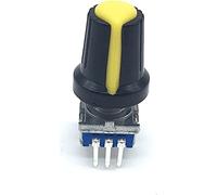 Codador rotativo 5Sets/Lote Switch de código codificador EC11 Audio digital con interruptor botón Push Longitud la manija 5pin 15 mm perilla(With Yellow Knob)