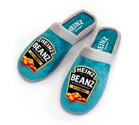 Coddies Heinz Beanz Sliders - Pantuflas de espuma viscoelástica de felpa - Divertidas y novedosas deslizadores para interiores - Zapatos acogedores para la casa (EU 40-41, UK 6-7)
