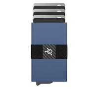CODE 118 Wallet - Premium Automatic Smart Wallet - RFID Blocking, 6061-T6 Aerospace-Grade Aluminum, Genuine 3K Carbon Fiber, Easy-Access Trigger Mechanism (Blue)
