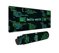 Code - Alfombrilla de mouse grande, diseño de texto moderno, sin goma verde, lavable, para mesa extendida, decoración de escritorio para oficina, hogar, dormitorio, laptop, 12 x 32 pulgadas