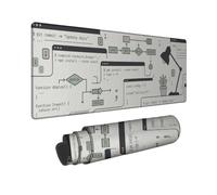 Code - Alfombrilla de mouse grande, función de despliegue minimalista tecnológico, sin goma gris, decoración para teclado y mouse para hogar, oficina, trabajo, escritorio de juegos, 12 x 32 pulgadas