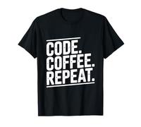 Code Coffee Repeat Programador Vida Divertido Camiseta