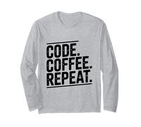 Code Coffee Repeat Programador Vida Divertido Manga Larga