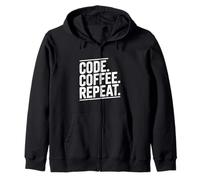 Code Coffee Repeat Programador Vida Divertido Sudadera con Capucha