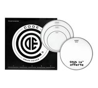 CODE DRUMHEADS Paquete de toms DNA Clear Fusion 10/12/14/20 + caja 14", transparente (TPDNACLRF)