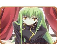 Code Geass, C C (Code Geass) - Póster de anime para decoración de pared del hogar, letrero de metal retro, 20 x 30 cm