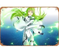 Code Geass, C C (Code Geass) - Póster de anime para decoración de pared del hogar, letrero de metal retro, 20 x 30 cm