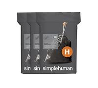 Code H Odorsorb Bolsas de basura con cordón de ajuste personalizado que absorben olores en paquetes dispensadores, 30-35 litros, 8-9 galones, 60 forros