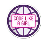 Code Like A Girl Sticker Decal Funny Geek Nerd Science Genius