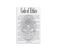 Code of Ethics and Moral Principles Poster, Inspirational Canvas Wall Art for Office Study Decor(Framed,12x18inch(30x45cm))