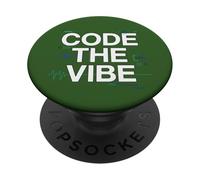 Code The Vibe Diseño de codificación para desarrolladores Coders PopSockets PopGrip Adhesivo